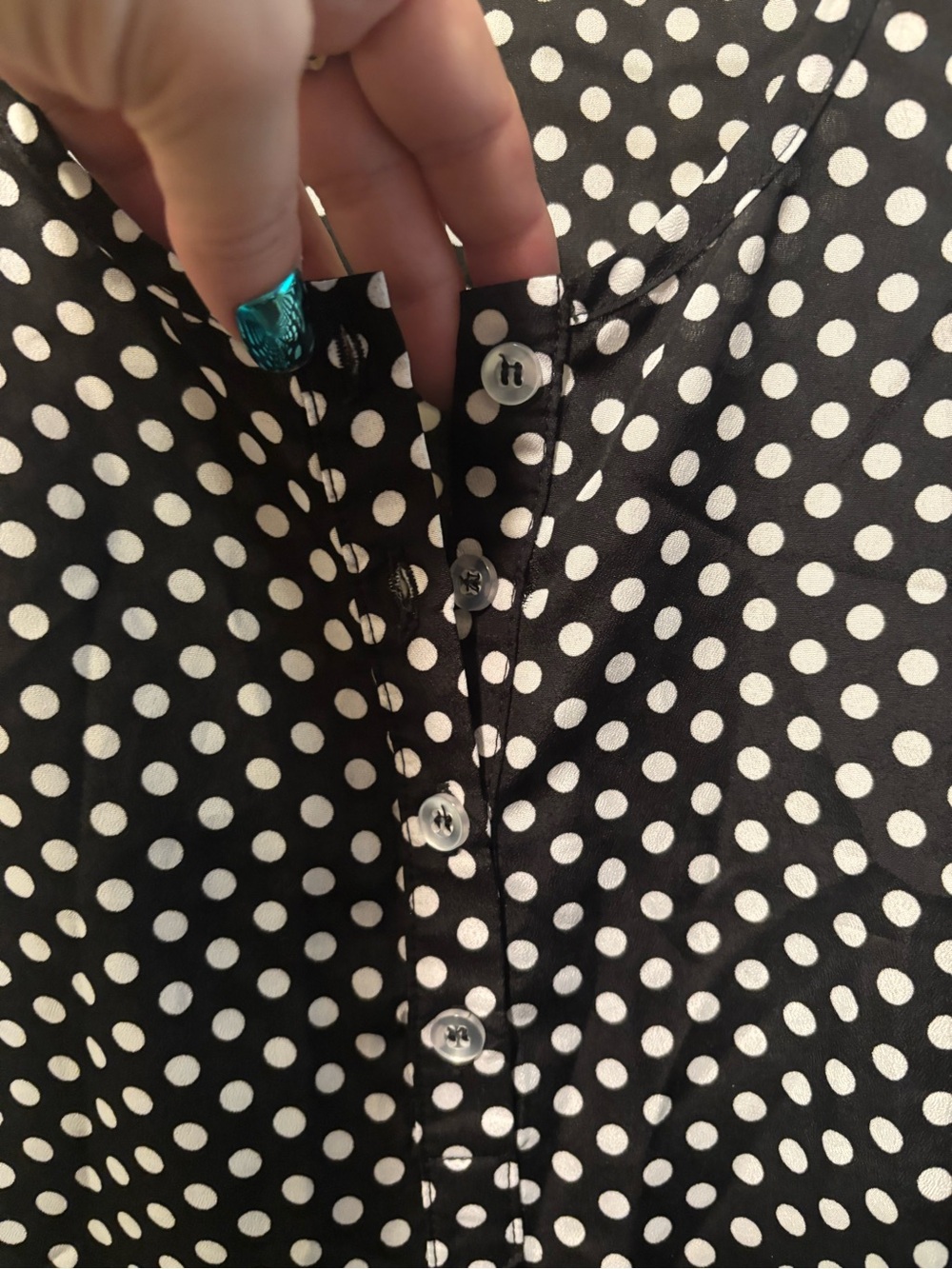 ICONE by Simons Black & White Polka Dot Sleeveless Top - Picture 5 of 6
